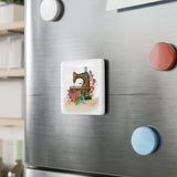 Antique Sewing Machine -  Porcelain Magnet, Square