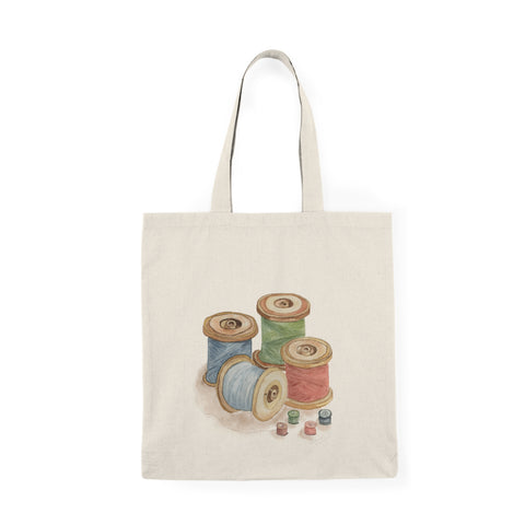 Sewing Thread Spools -  Natural Tote Bag