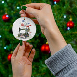 Sewing In America Ceramic Round Ornament