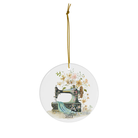 Sewing Inspirations Ceramic Round Ornament