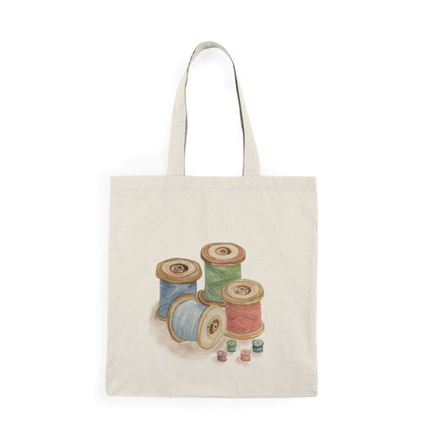 Sewing Thread Spools -  Natural Tote Bag