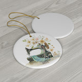 Sewing Inspirations Ceramic Round Ornament