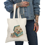 Antique Sewing Box  Natural Tote Bag