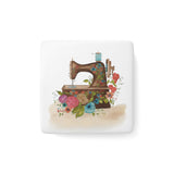 Antique Sewing Machine -  Porcelain Magnet, Square