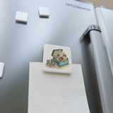 Antique Sewing Box -  Porcelain Magnet, Square
