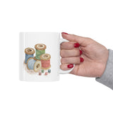 Sewing Thread Spools Ceramic Mug 11oz
