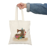 Antique Sewing Machine  -  Natural Tote Bag