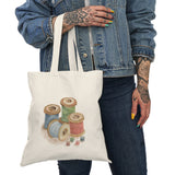 Sewing Thread Spools -  Natural Tote Bag