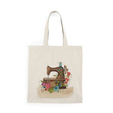 Antique Sewing Machine  -  Natural Tote Bag