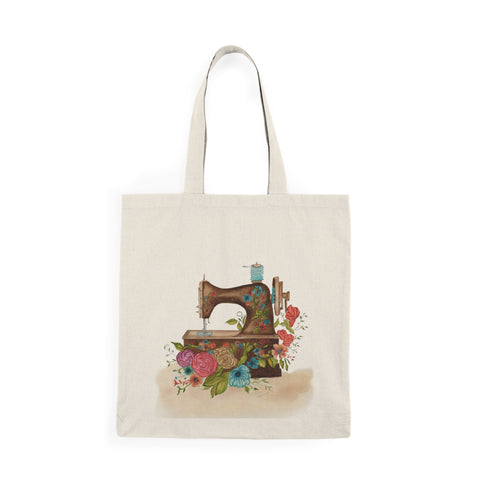 Antique Sewing Machine  -  Natural Tote Bag