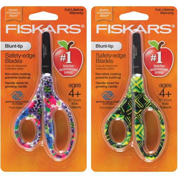 4 Pcs Children Safety Scissors, Kids Scissors Colorful Serrated Scissors  Blunt Tip with Scale