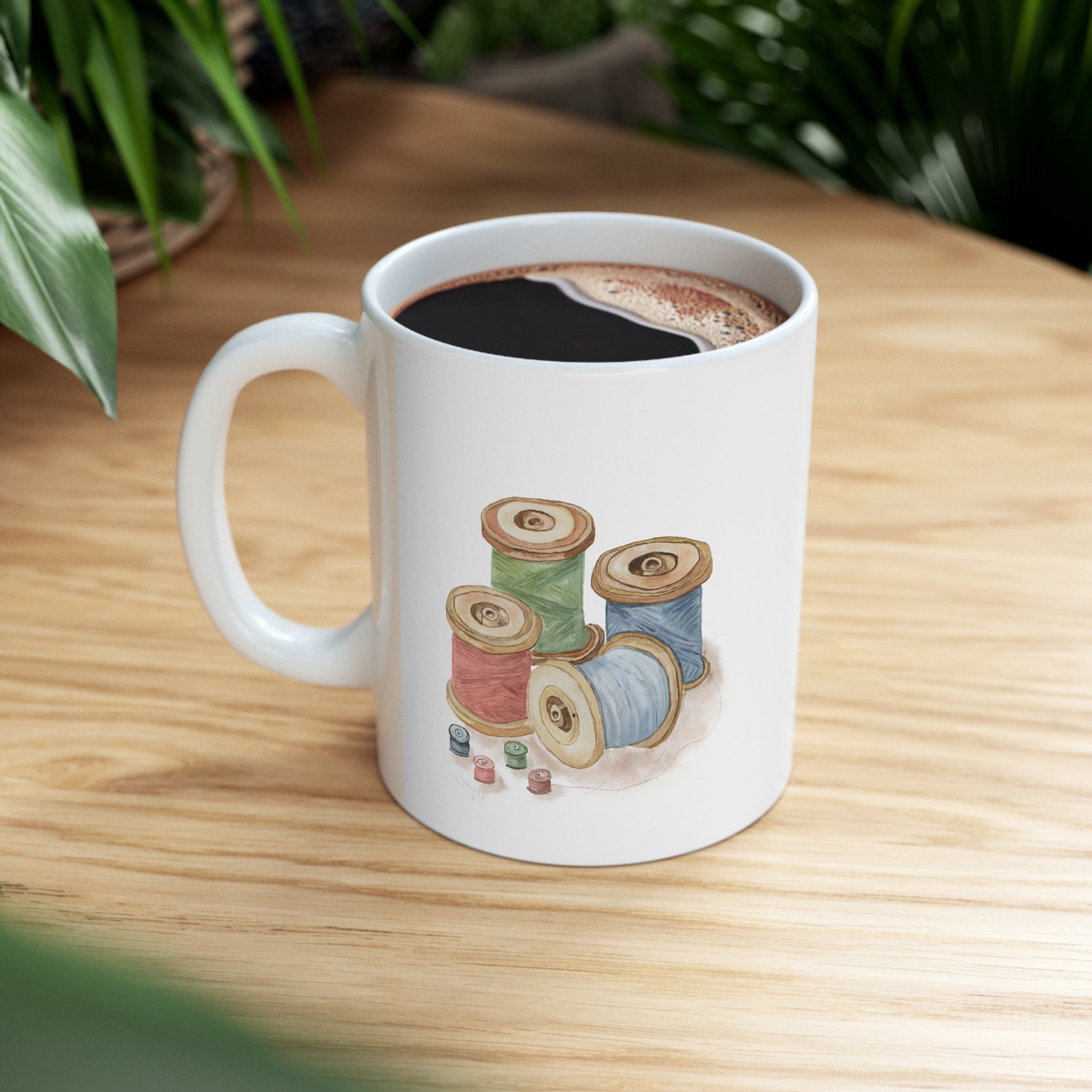 Sewing Thread Spools Ceramic Mug 11oz