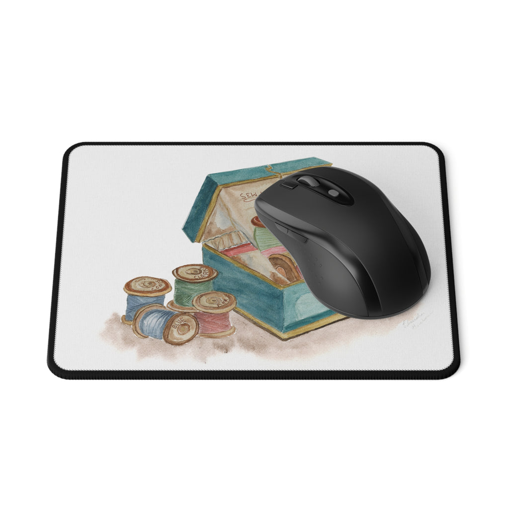 Antique Sewing Box - Non-Slip Mouse Pads