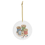 Sewing Thread Spools Ceramic Round Ornament