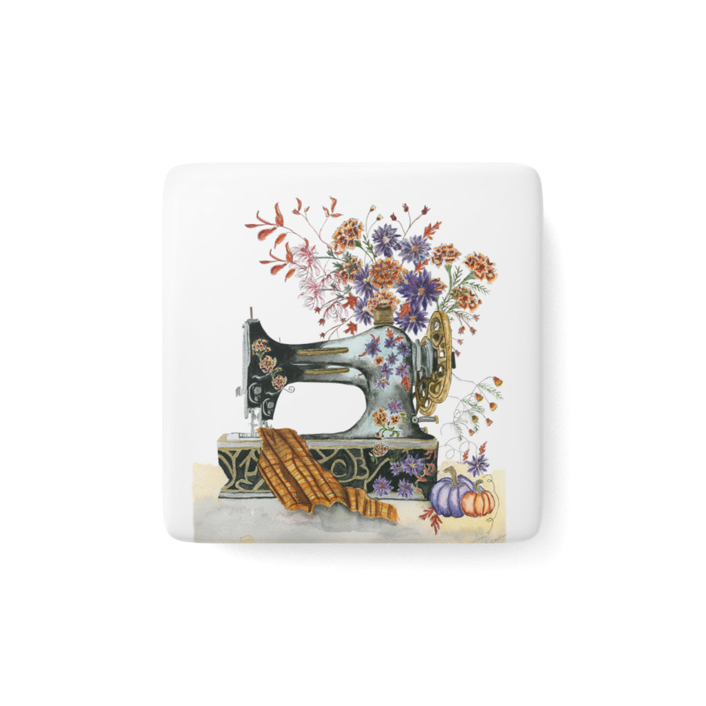 Fall Sewing - Porcelain Magnet, Square