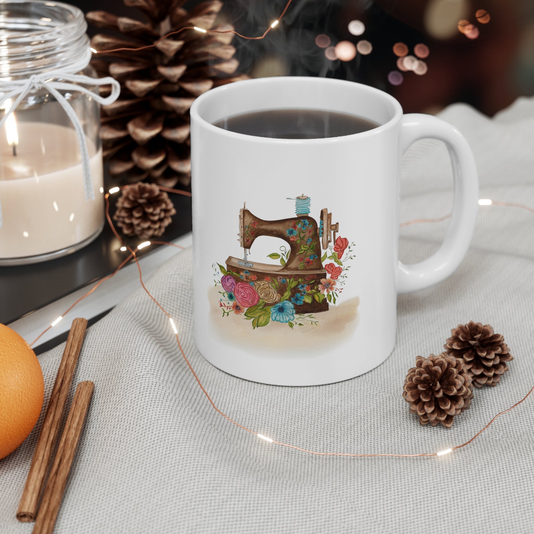 Antique Sewing Machine  Ceramic Mug 11oz
