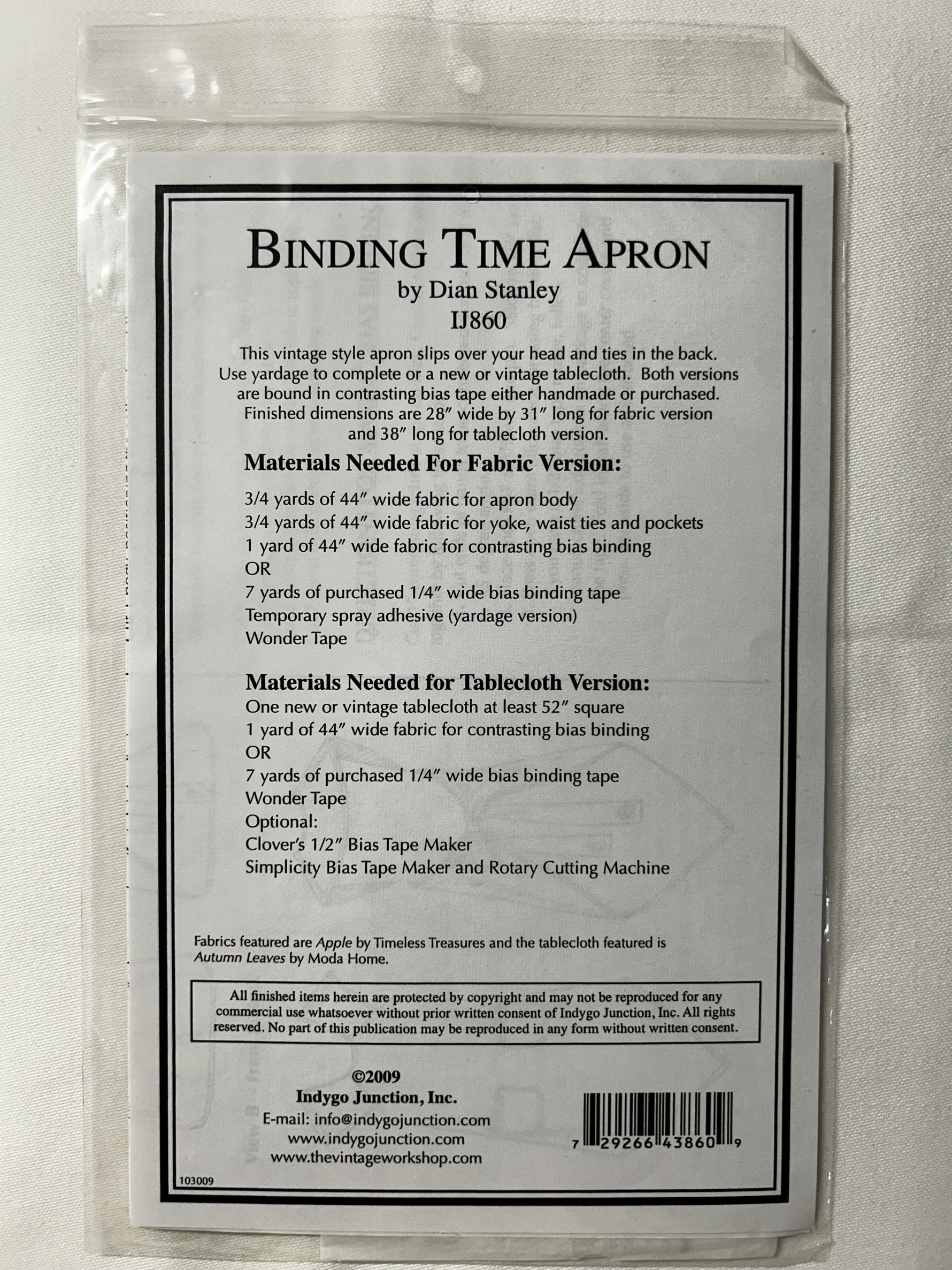 IJ860 Binding Time Apron