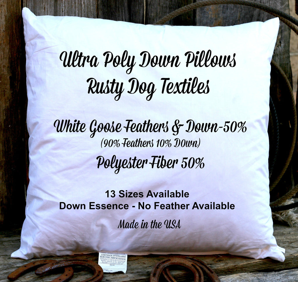 Ultra Polly Down Decorative Pillow Inserts Down & Poly Blend 20 x 20