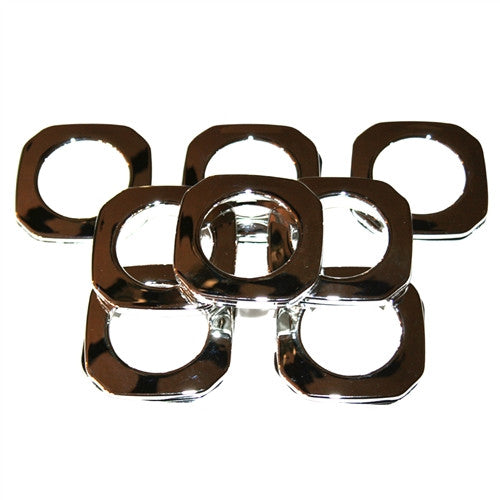 Square Plastic Grommets,  1 3/8" ID, #10,  9 Colors, 8 Pack