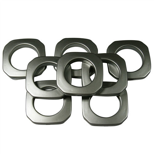 Square Plastic Grommets,  1 3/8" ID, #10,  9 Colors, 8 Pack