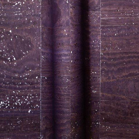 Eggplant Silver Flecked Cork Fabric