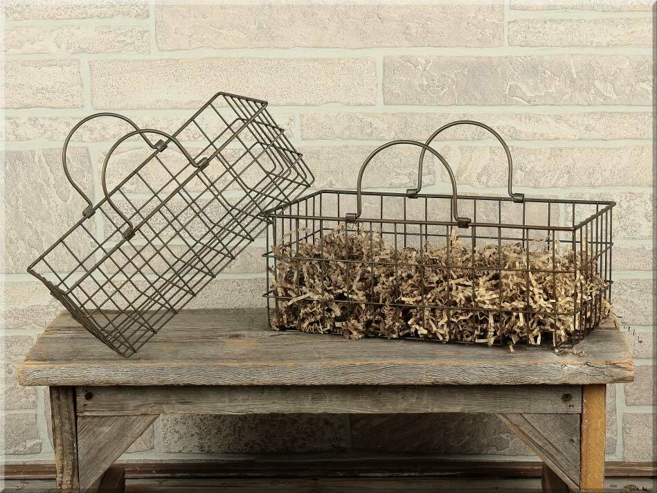 Rectangle Wire Metal Baskets Set 2