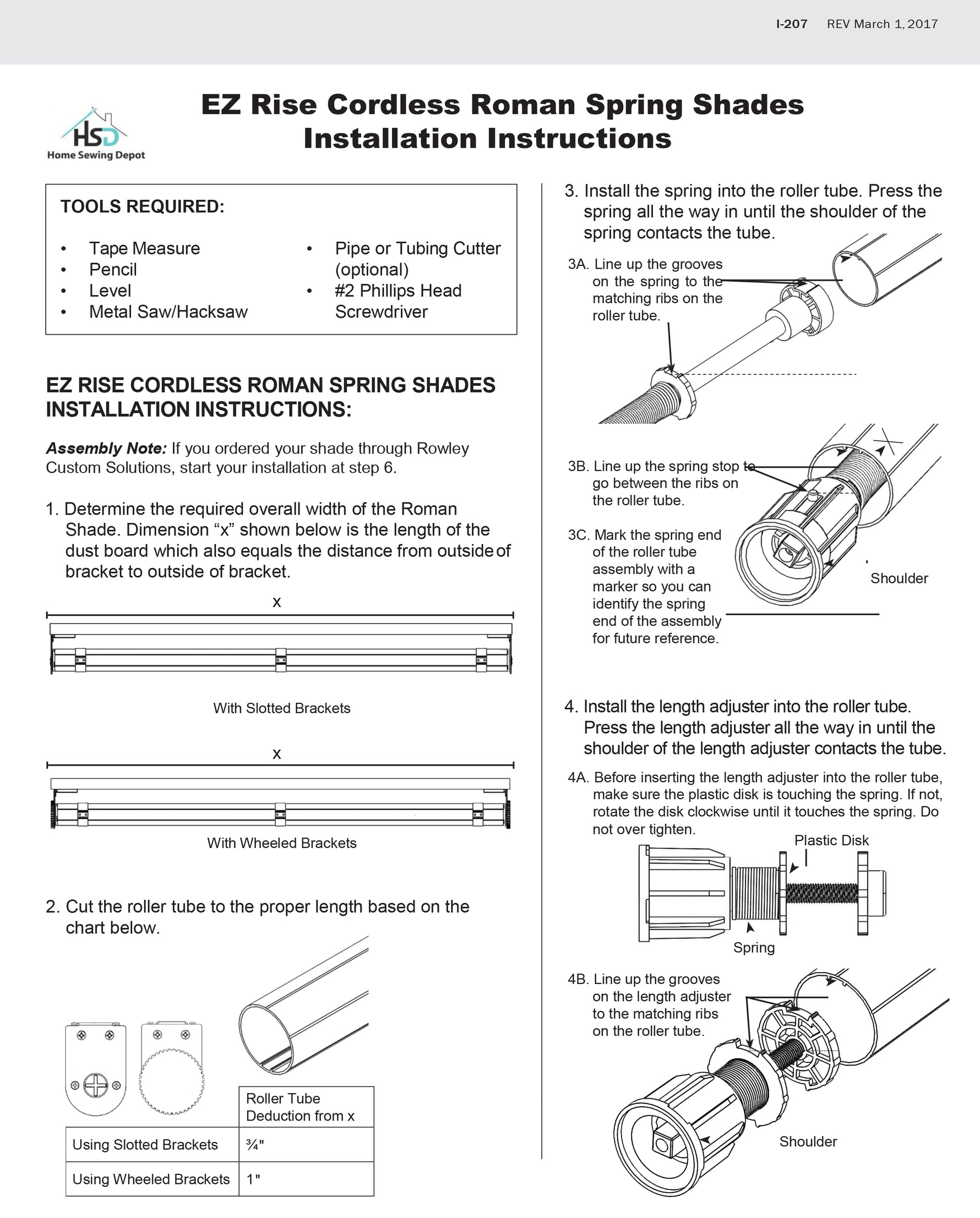EZ Rise Cordless Roman Spring Shades instructions