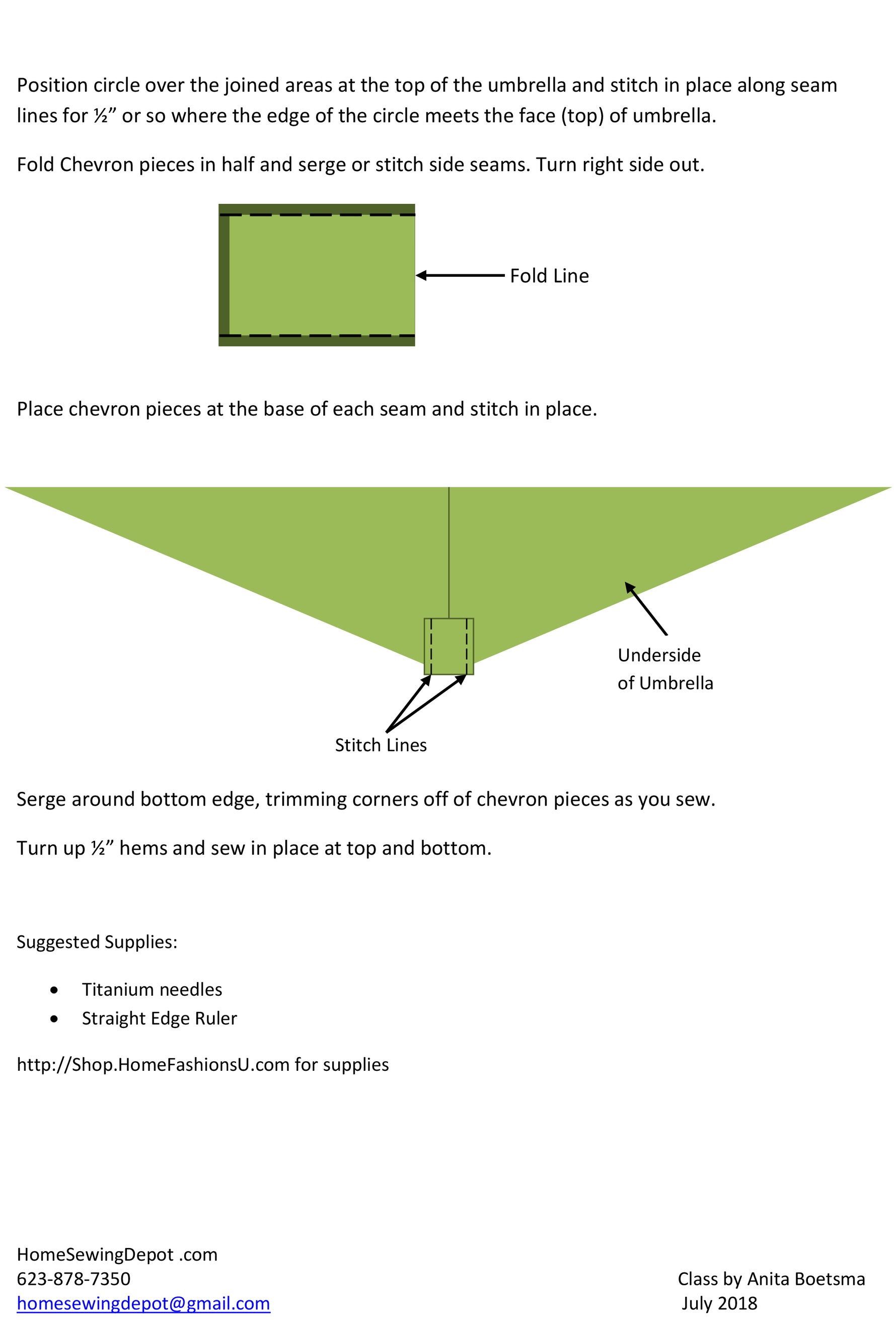 Instructions for making a umbrella