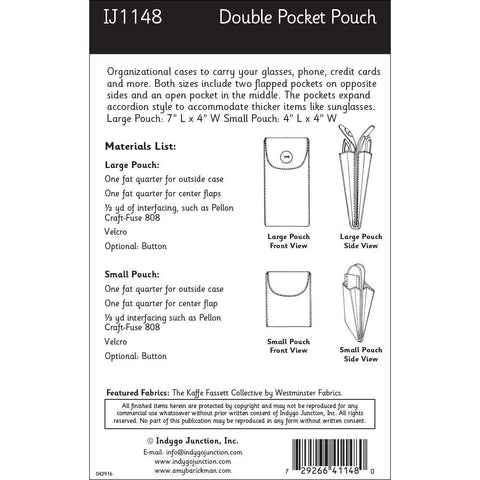 IJ1148 Double Pocket Pouch by Indygo Junction