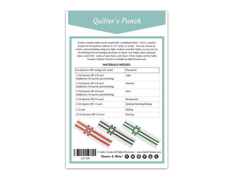 Quilter's Punch Table Runner