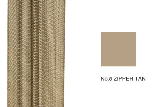 #5 Nylon Cushion Zipper Tan