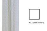 #5 Nylon Cushion Zipper White