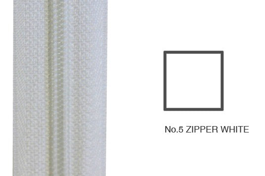 #5 Nylon Cushion Zipper White