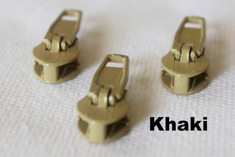 #5 Metal Zipper Pull Khaki