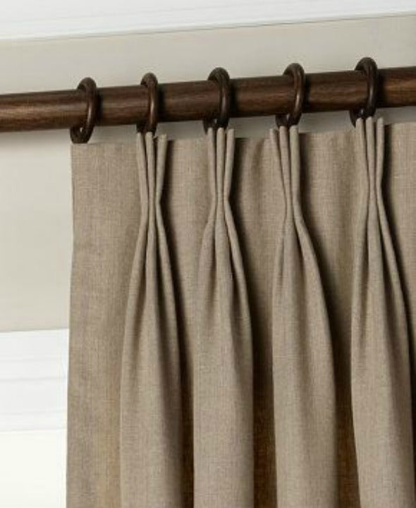 deep pleat draperies made with deep pleat tape.