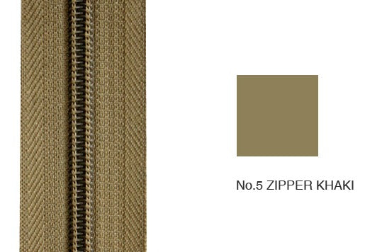 #5 Nylon Cushion Zipper Khaki
