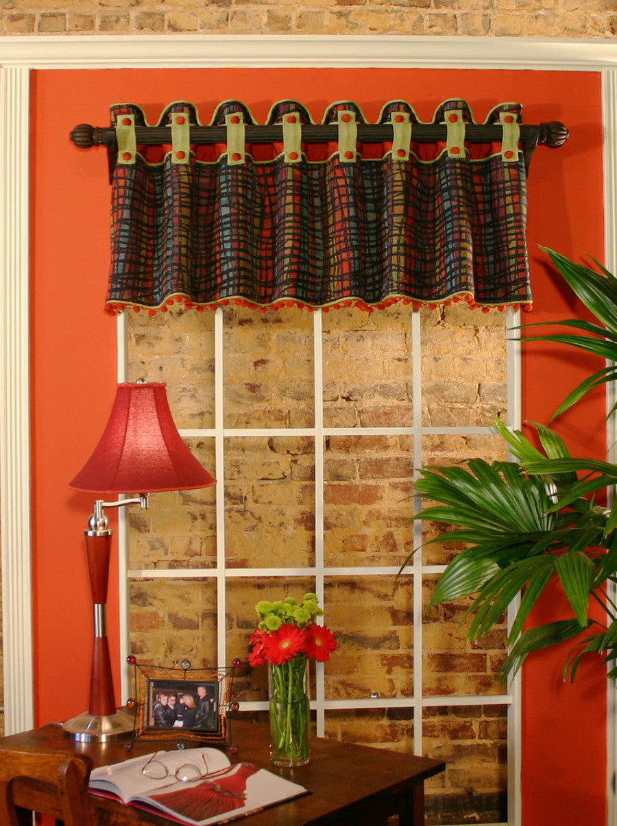 Melissa Valance is designed to hang on a drapery rod or pole
