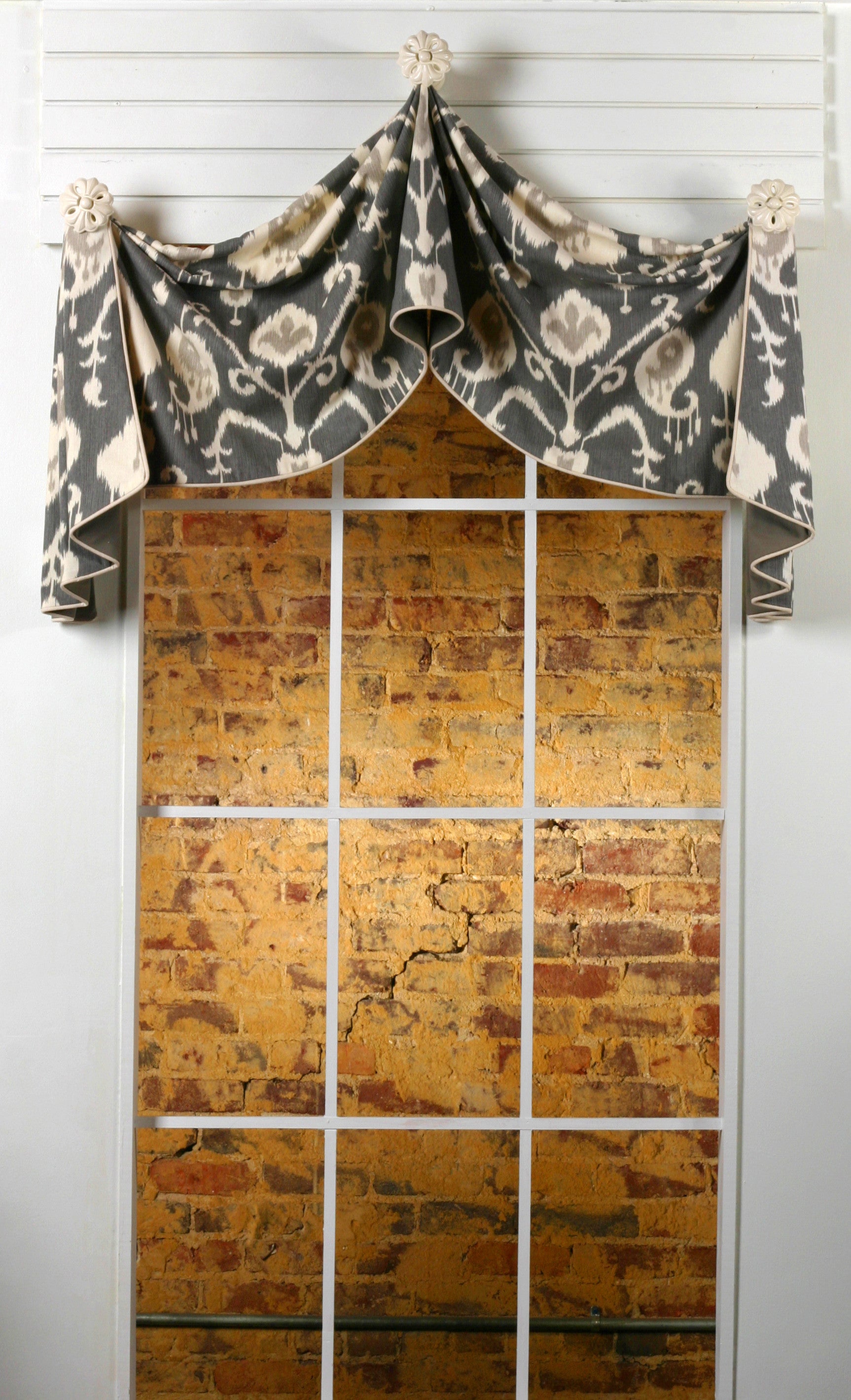 Pull Up Valance for Knobs or Hold Backs.  Easy to sew the PullUp Valance