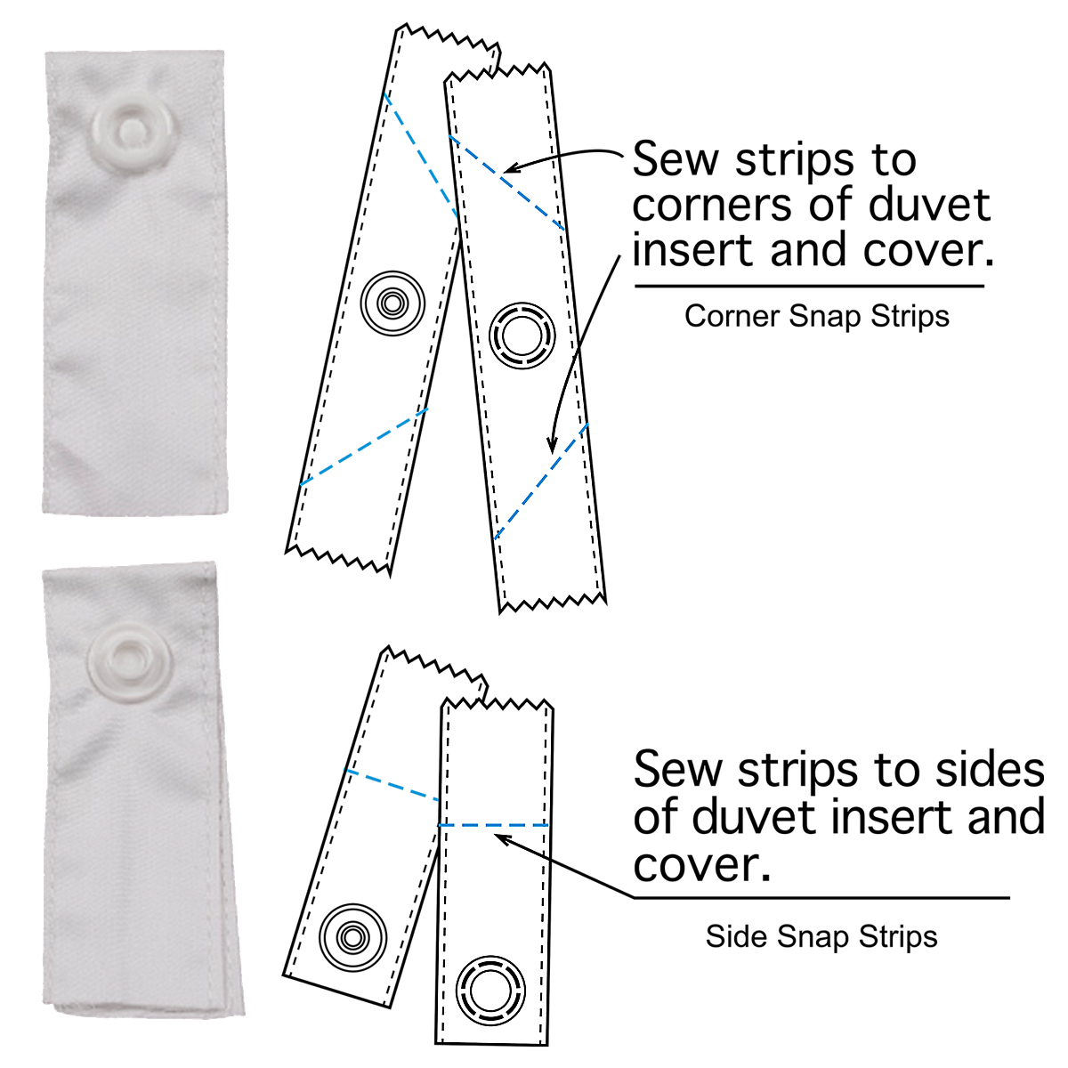 Snap Strips for Duvet Covers